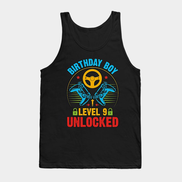 Birthday Boy Level 9 Unlocked Gamer Birthday Tank Top by busines_night